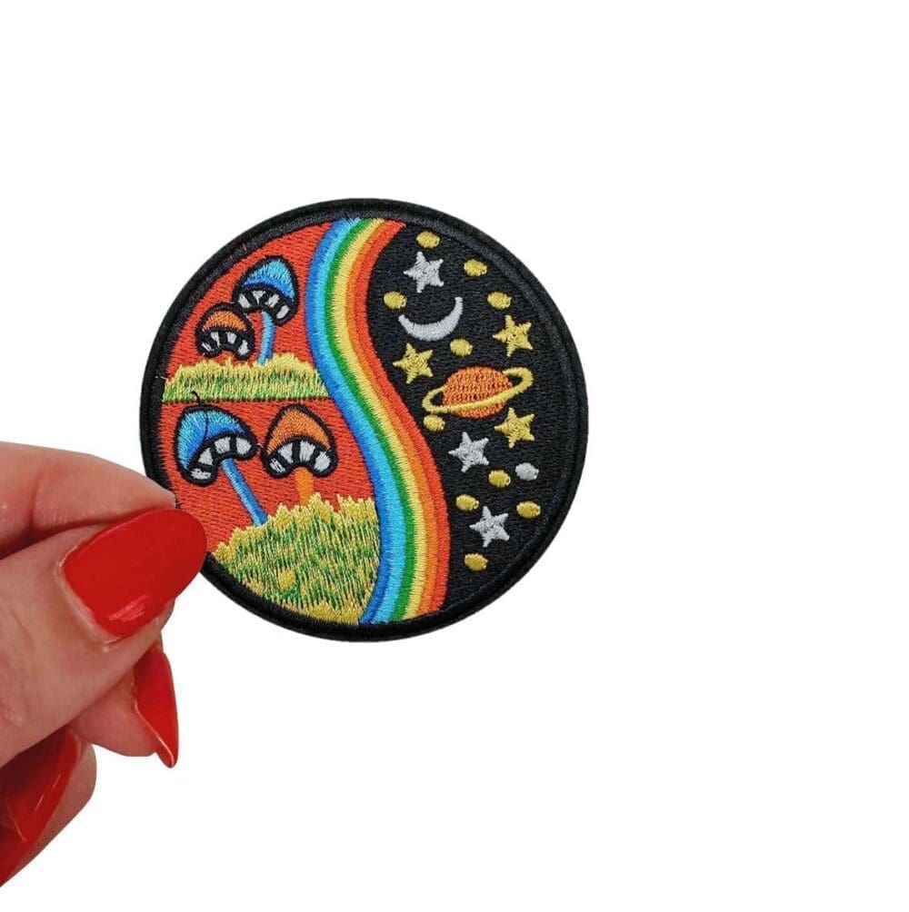 Rainbow Mushroom Iron On Patch