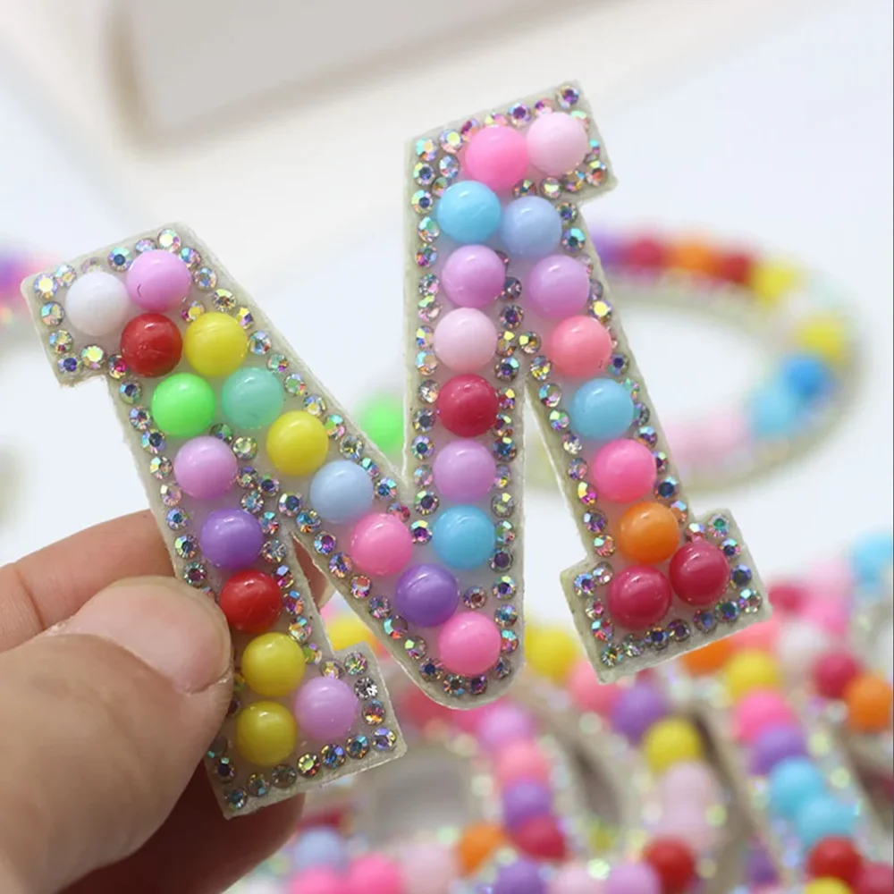 Color Rhinestone Letters Patch